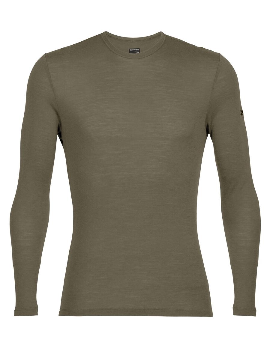 Base Layers Icebreaker Merino 175 Everyday Long Sleeve Crewe Thermal Top Męskie Oliwkowe | PL 1573EBCX